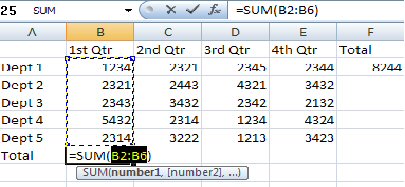 Training Excel Screen Shot